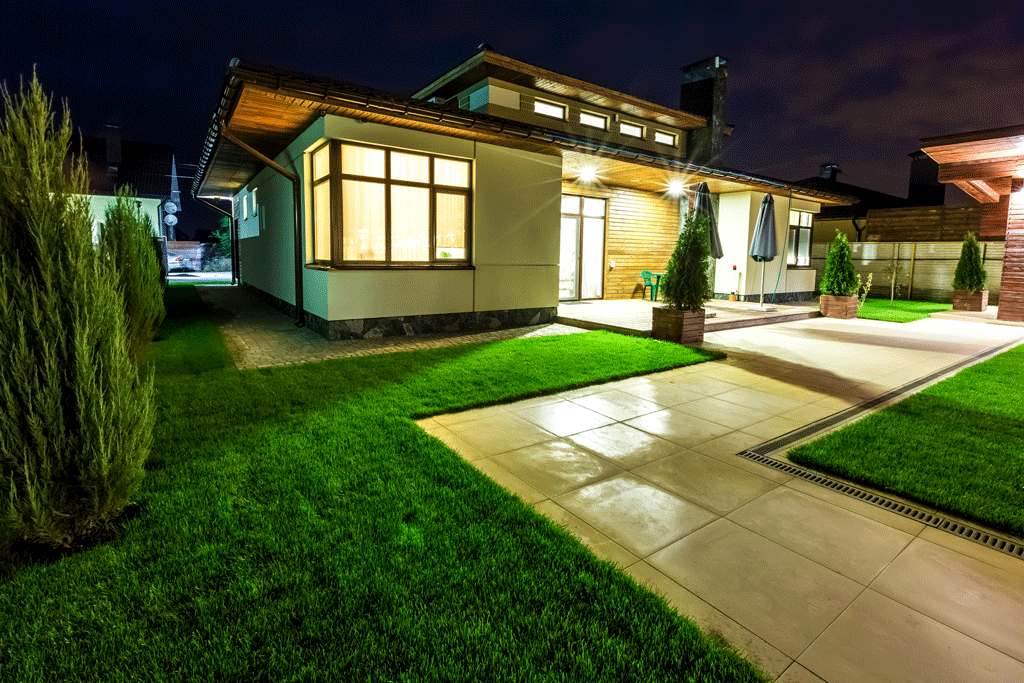 house lite up with lights outdoor lighting wilmington nc