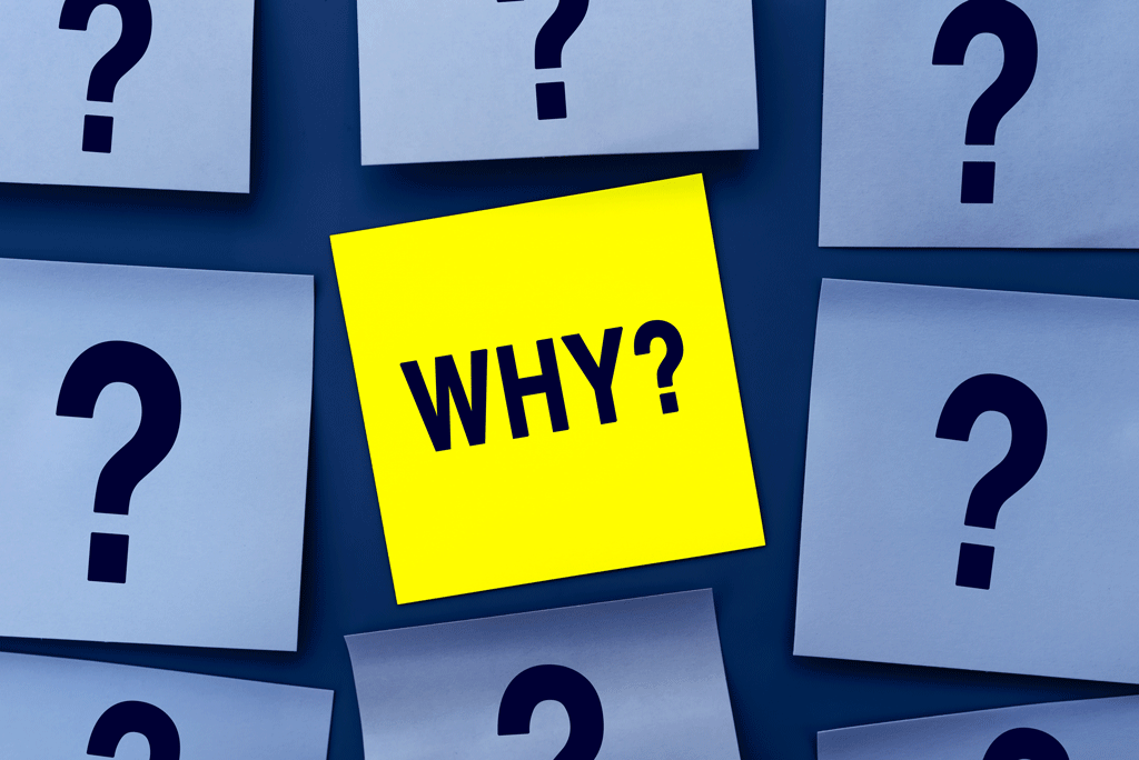 the word why on a yellow sticky note with question marks in the background electrical panel upgrades wilmington nc