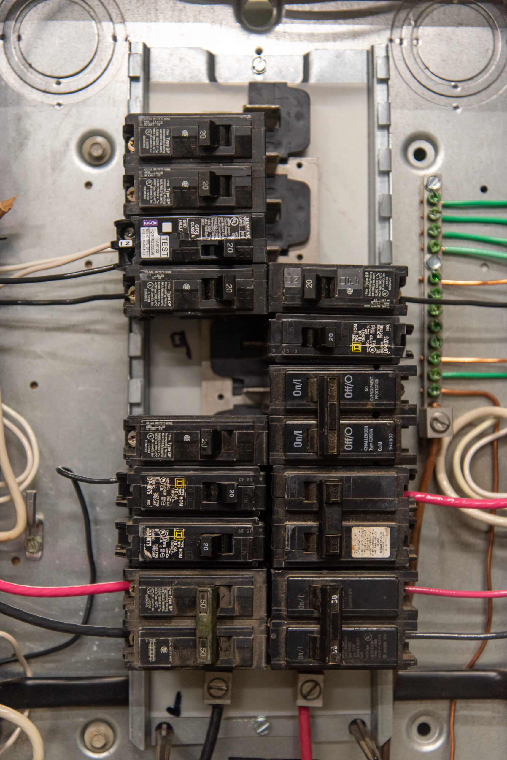 Old electrical control panel, Electrical Dips.