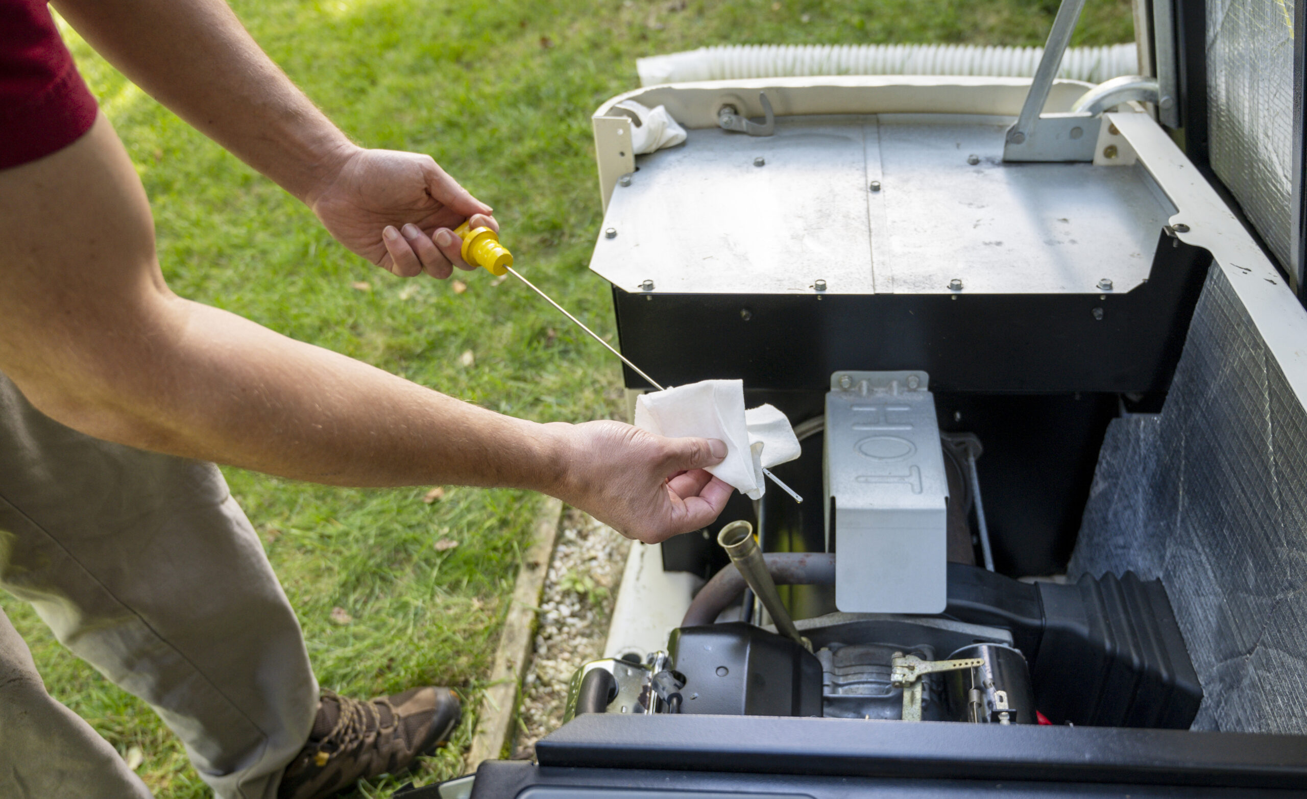 Maintenance Mechanic Inspecting or checking the generator, Electrical Panel Upgrade.