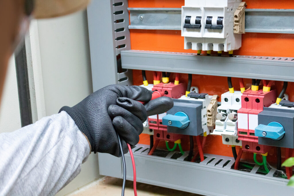 Surge arrester installation.